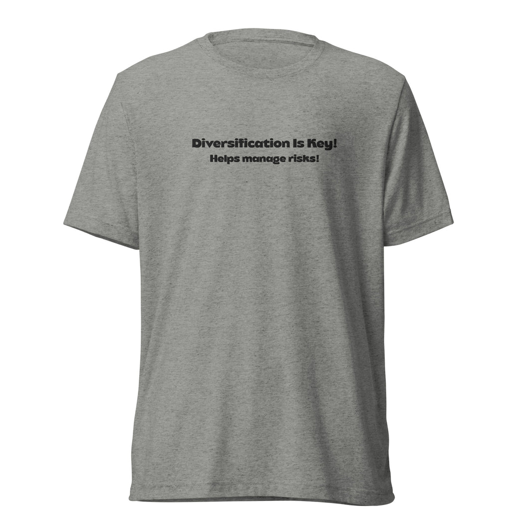 Financial Literacy T-Shirt - “Diversification is key! Helps manage risks!”
