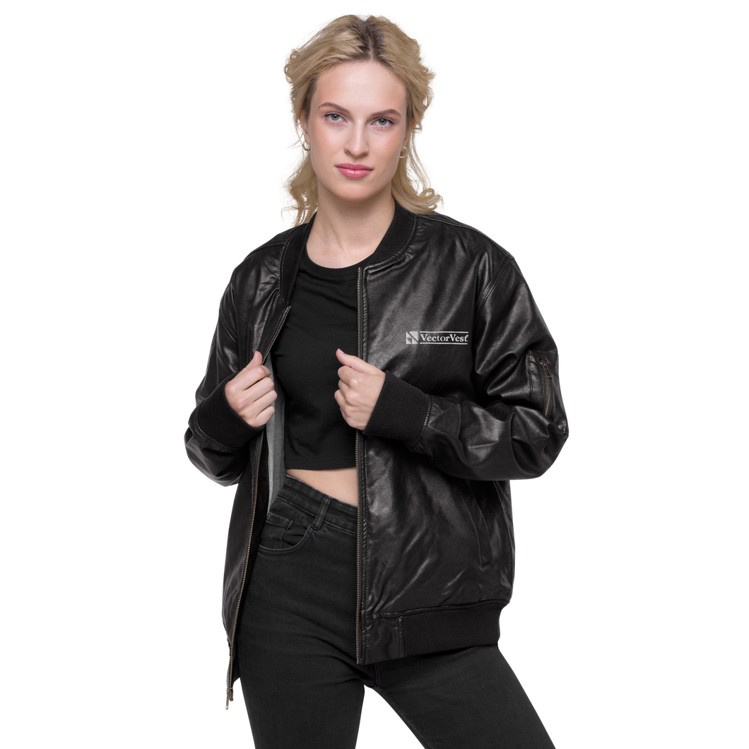VectorVest Women's Leather Bomber Jacket