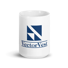Load image into Gallery viewer, VectorVest White Glossy Mug (Front Facing Logo)
